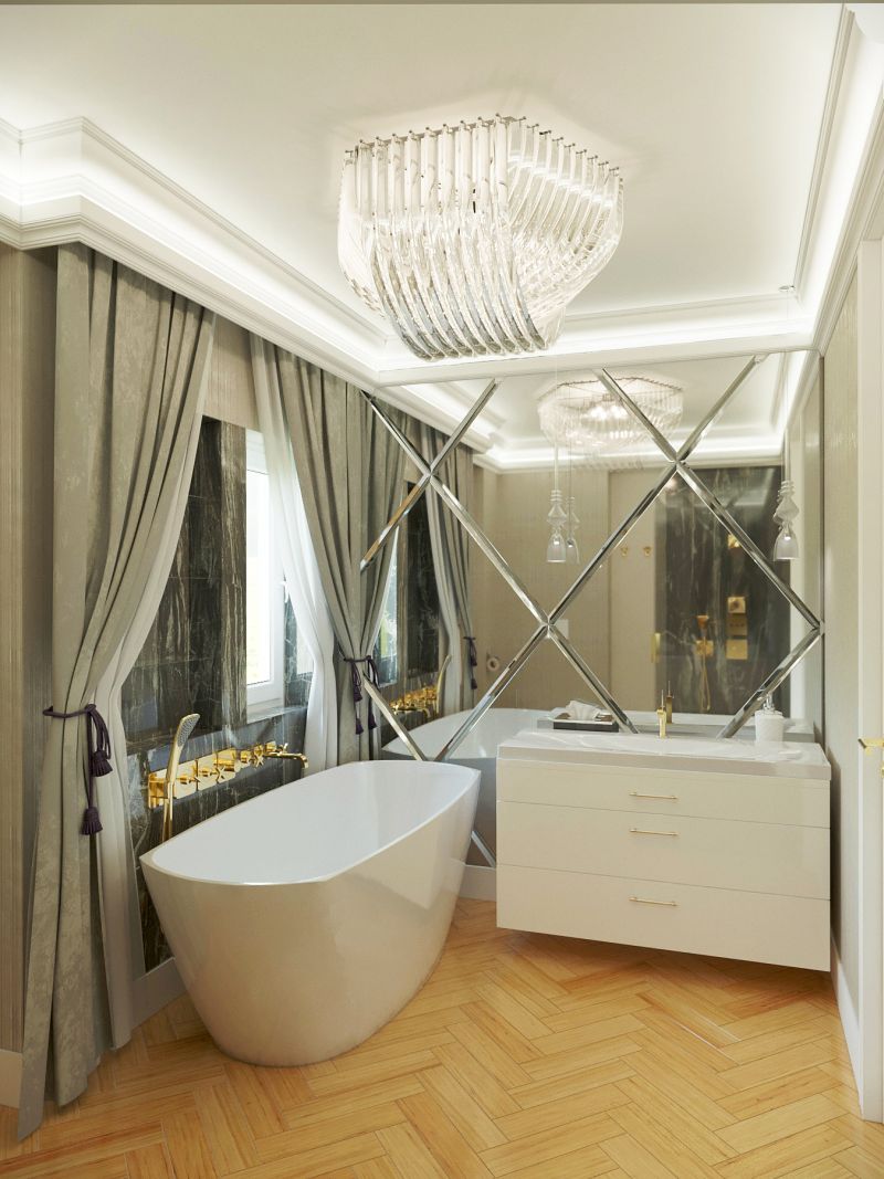Luxus fürdőszoba ovális káddal