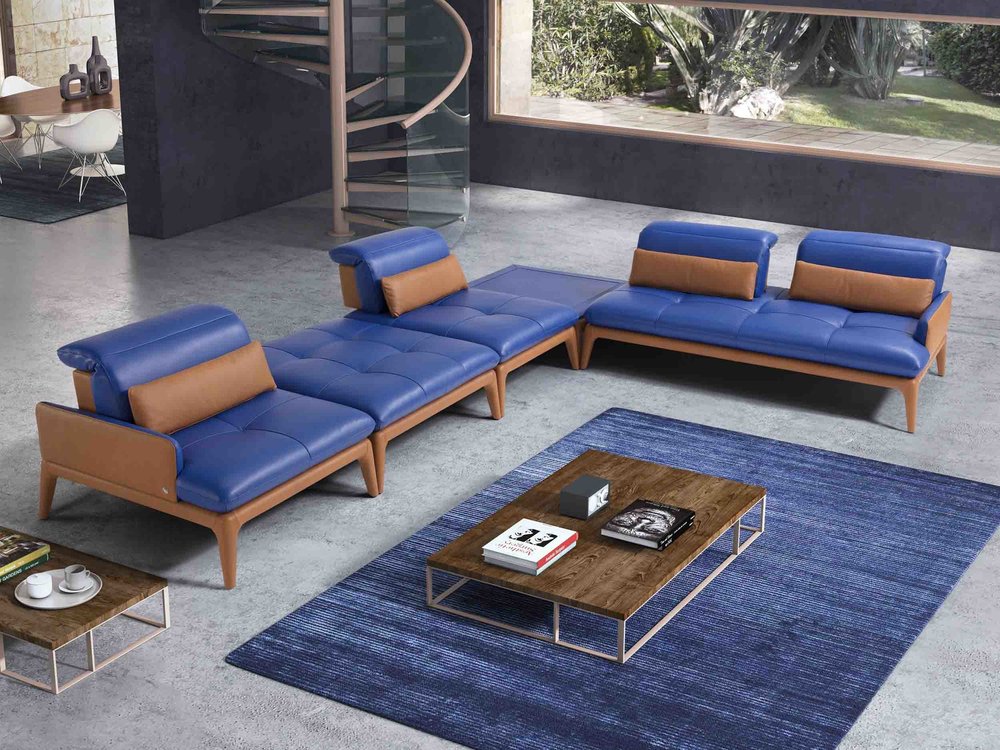 Kék és barna olasz kanapé Monte Grappa Mobili