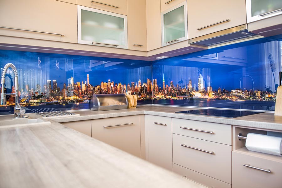 Üveg konyhafal New York látképpel HoMe Design 