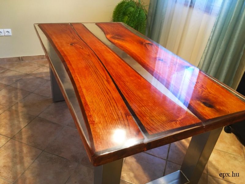 EPX Design - Egyedi műgyanta-fa asztalok pácolt fa kivitel