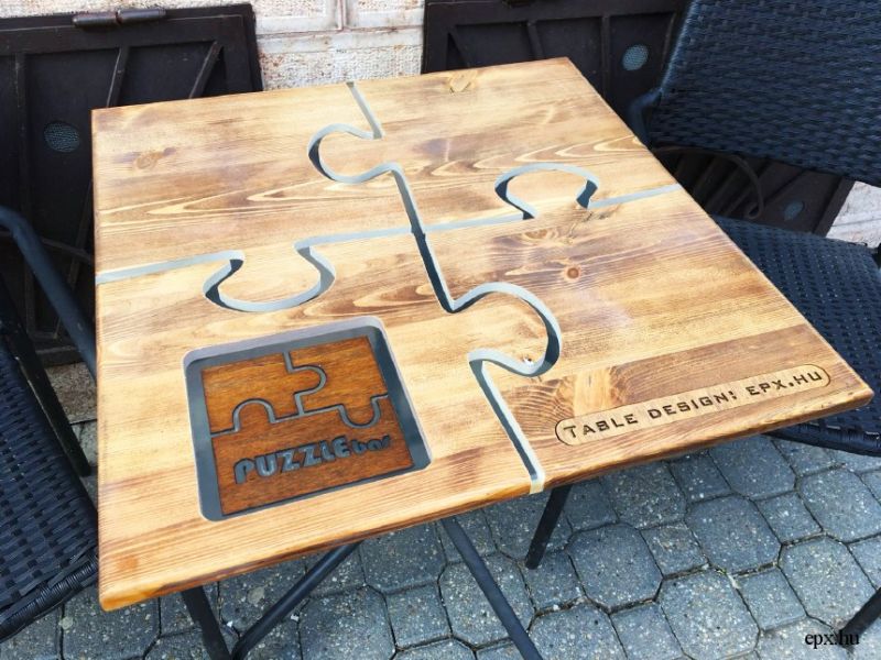 EPX Design - Egyedi műgyanta-fa asztalok Puzzle kávézóasztal