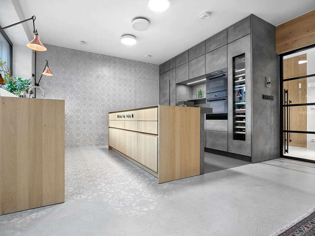 Szigetes konyha betonos felülettel