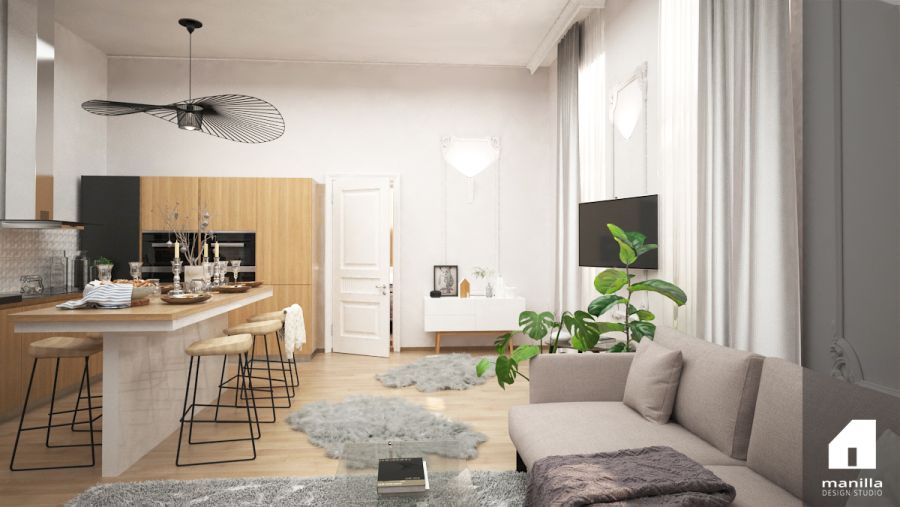 Modern konyha polgári lakásban