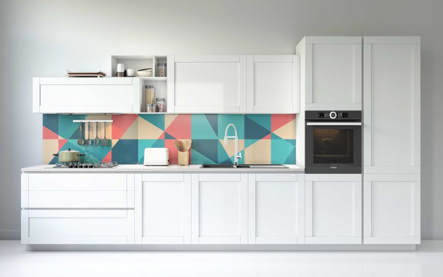 Wallplex design konyhapanel színes modern mintás