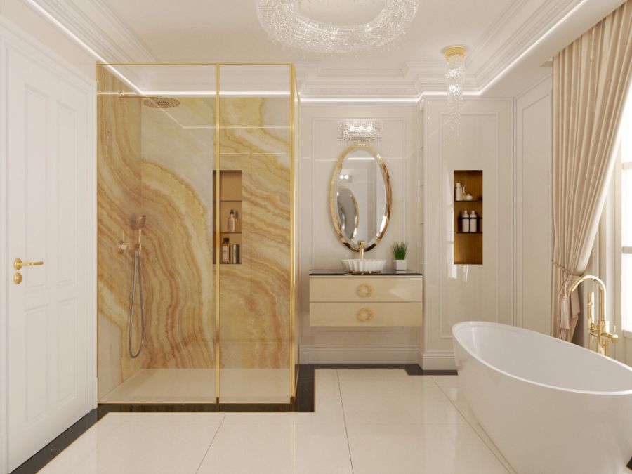 Luxus fürdőszoba - DD Interior Belsőépítészeti Stúdió