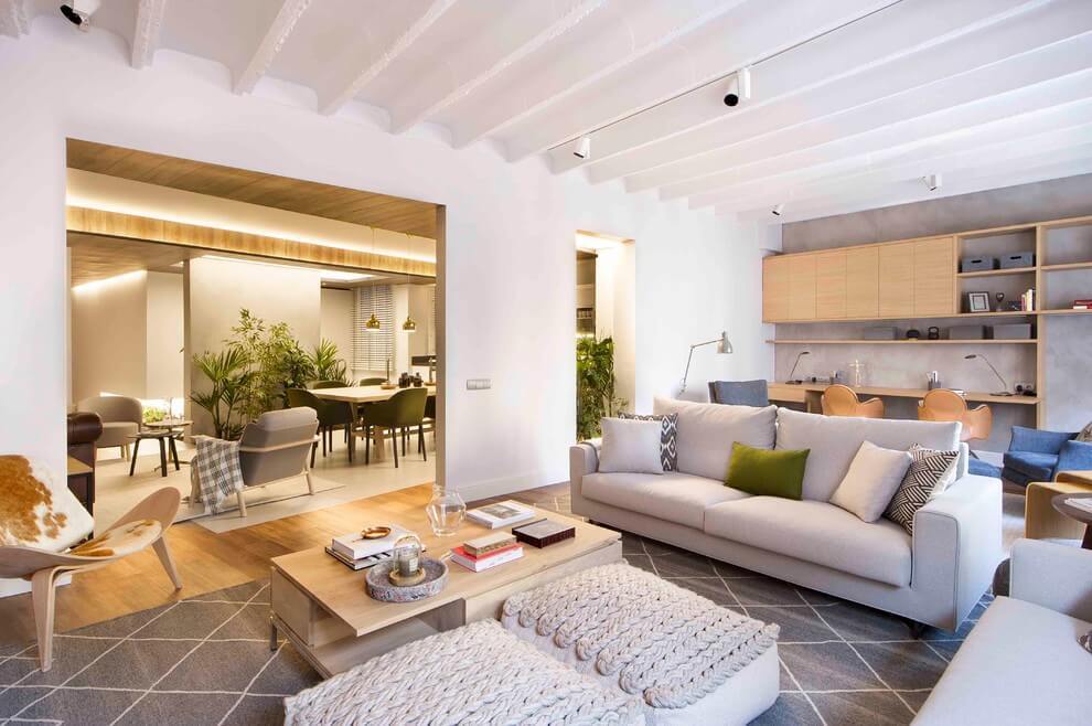 Spanyolországi modern otthon nappali 