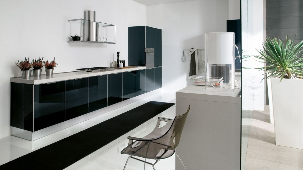 Antracitszürke modern konyhabútor magasfényű 
