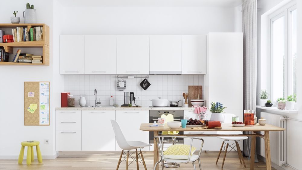 Egyszerű, jól működő konyha kis lakásban