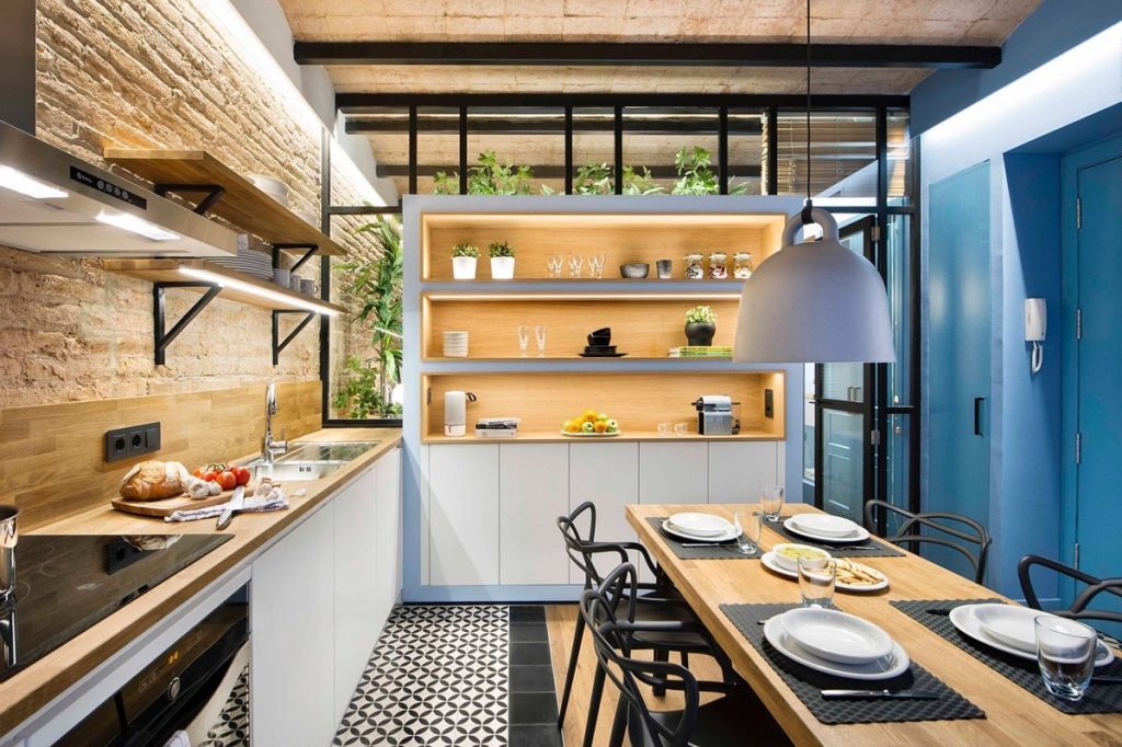 Rusztikus hangulatú konyha barcelona belvárosában