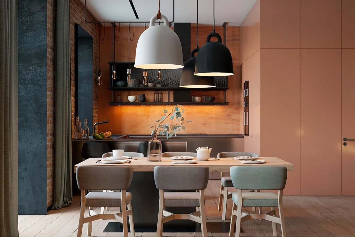 A konyhafal világítás tovább melegíti a színeket - ZOOI Interior Studio