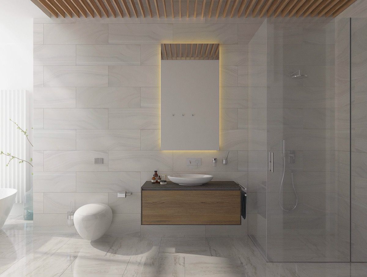 Letisztult minimál fürdőszoba design