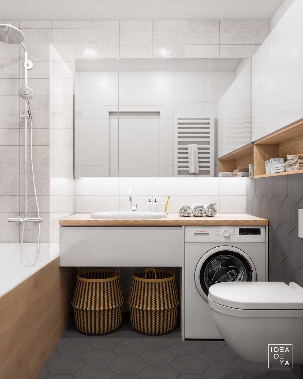 Fürdőszobai szekrénybe integrált mosógép