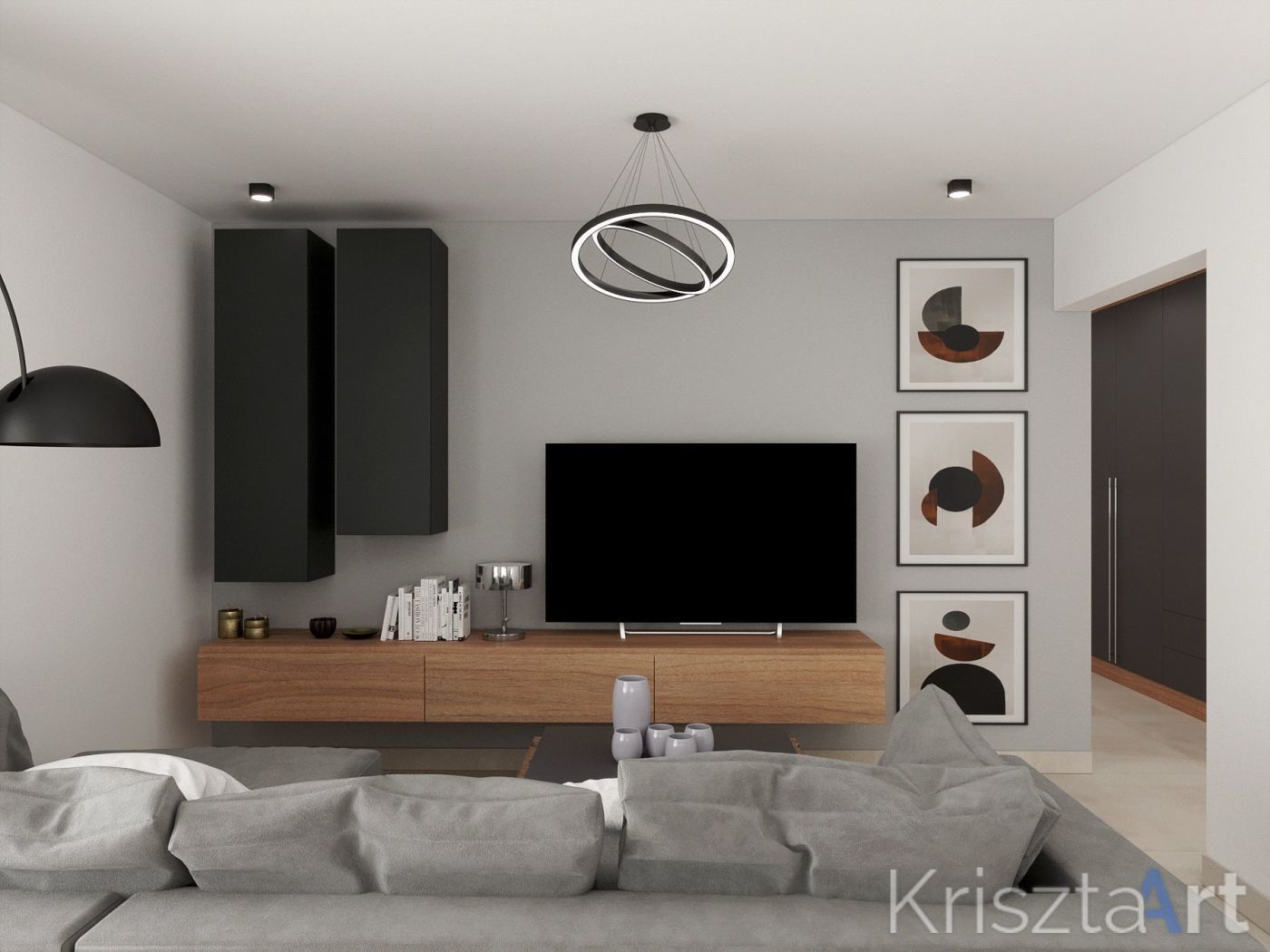 Egyedi tervezésű nappali bútor és tv-szekrény