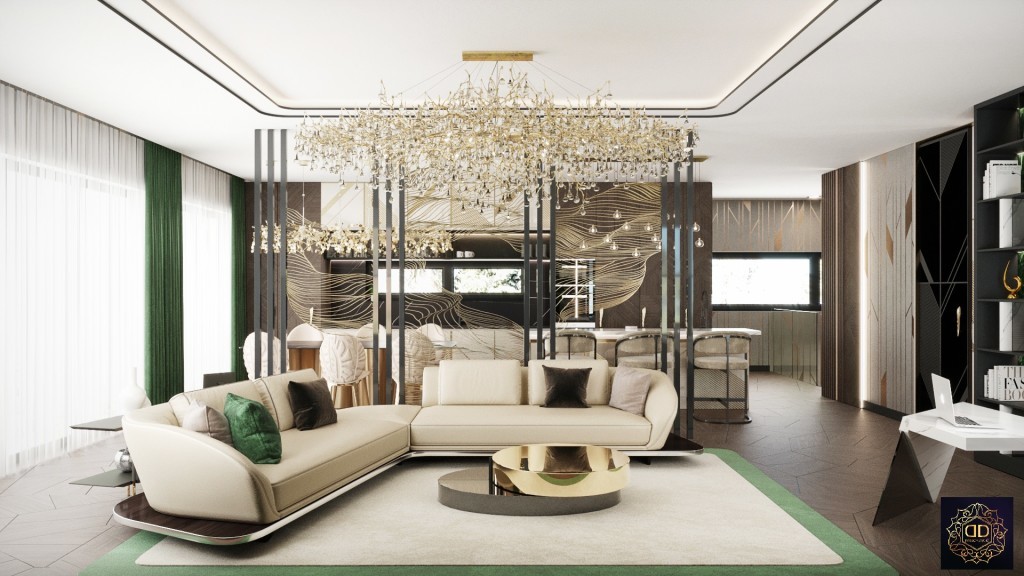 Modern art deco nappali - Üzletember penthouse lakása