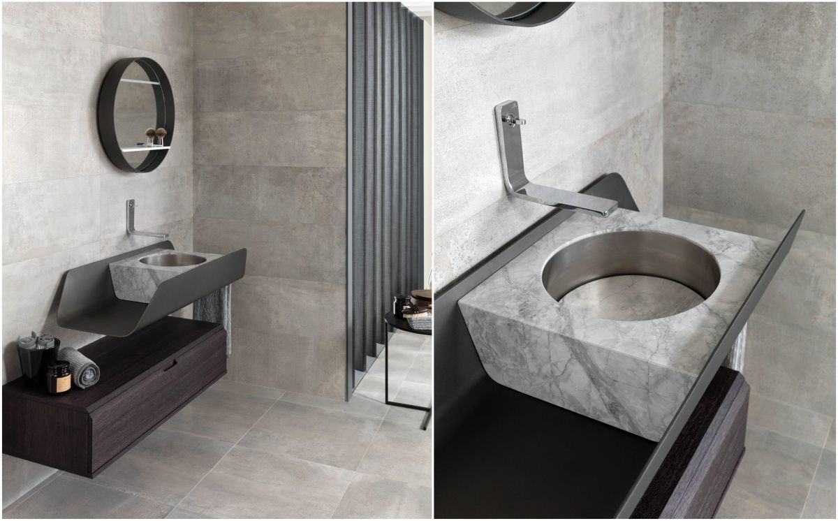 Duna Fürdőszoba bútor márvány mintás mosdóval - Gamadecor