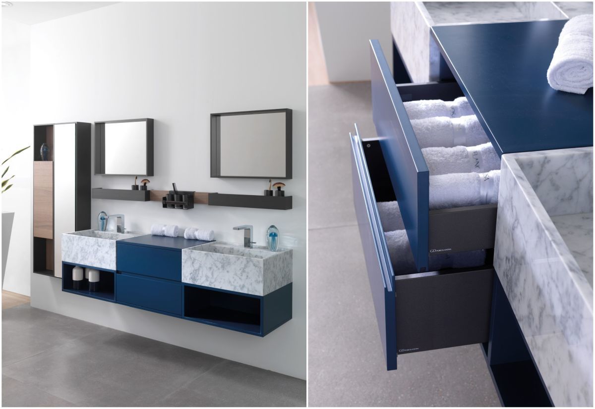 Icon kék-márváy Fürdőszoba bútor - Gamadecor