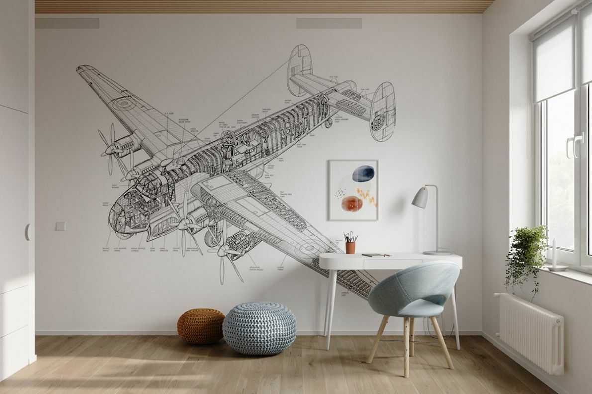 Egy repülőgép szerkezeti képe mint dekoráció