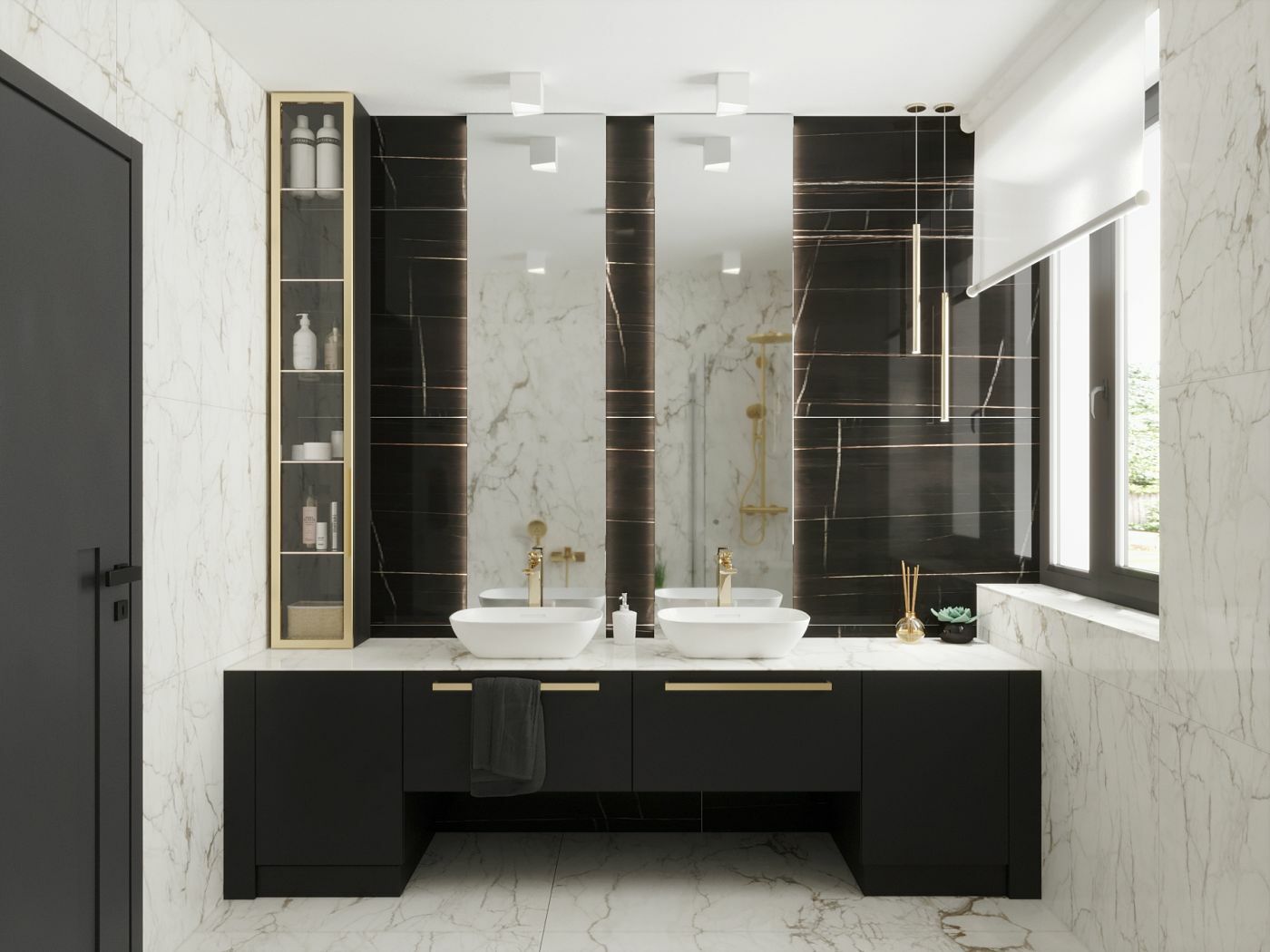 Páratlanul szép kőmintás burkolatok adnak luxus érzést a fürdőszobához
