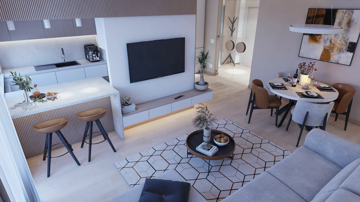 Modern megjelenést ad a nappalinak a geometrikus mintás szőnyeg