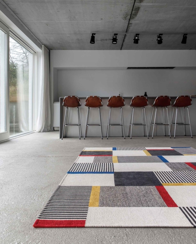 Mondrian mintás szőnyeg