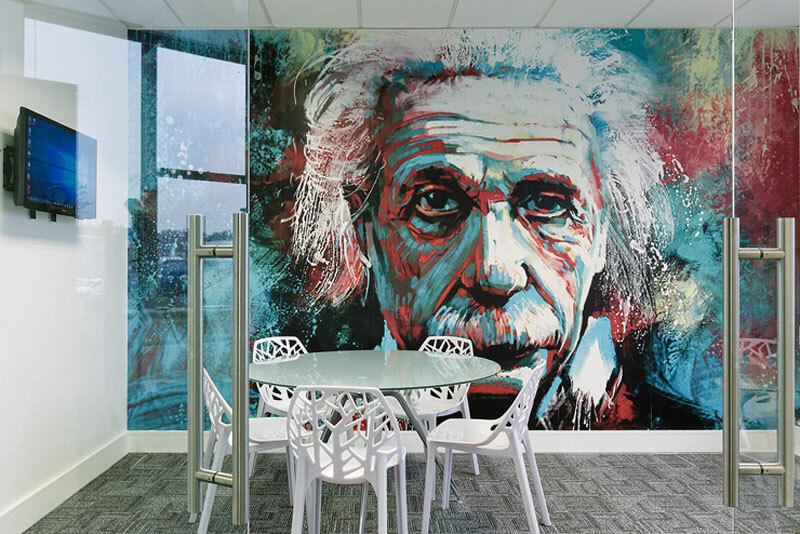 Einstein portré faldekoáció