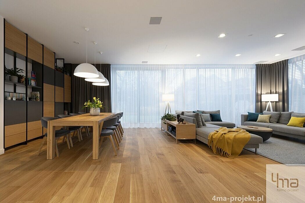 A padló színe teszi otthonossá a fő helyiséget