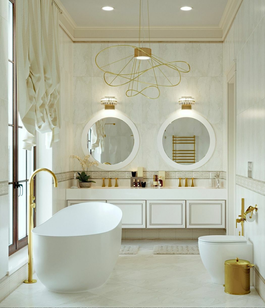 Glamour stílusú fürdőszoba