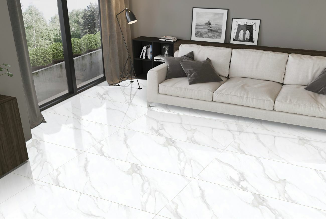 Limuria Sparkling White Glossy 60x120 cm-es padlólap