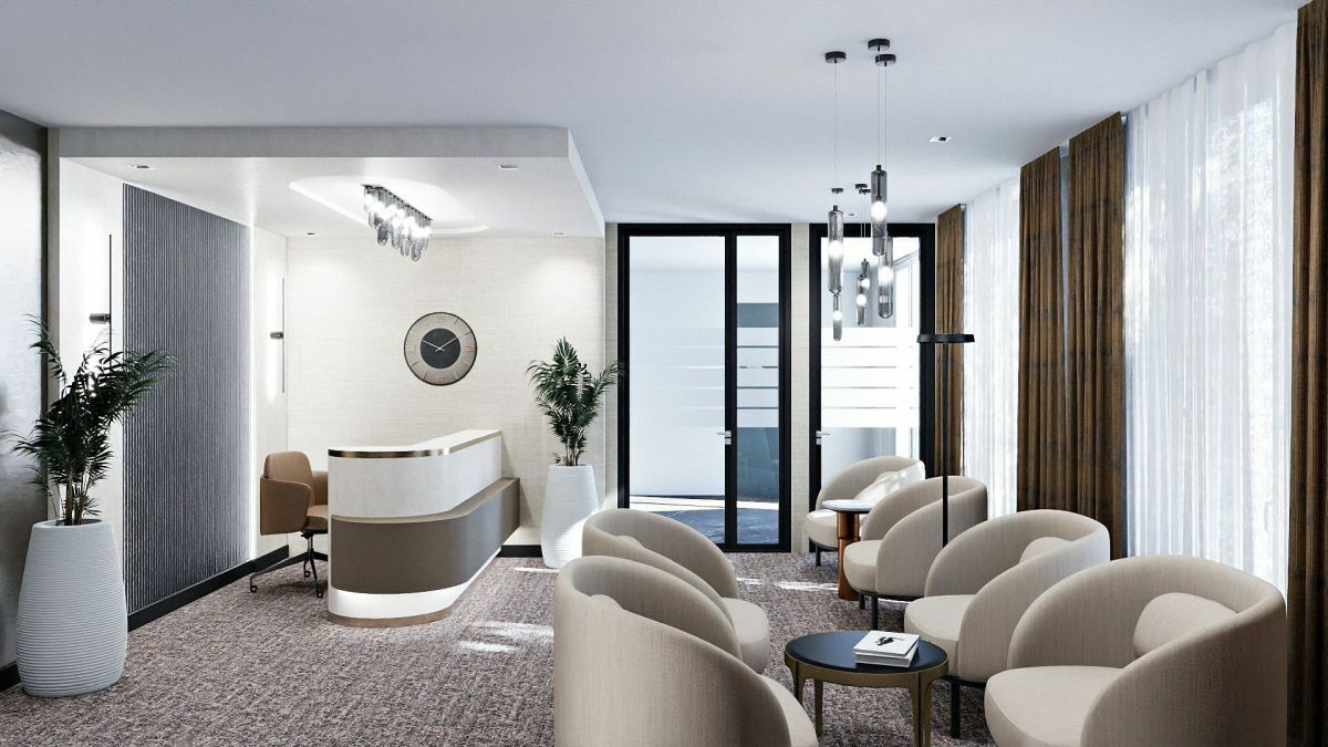 Egyedi tervezésű elegáns recepcióspult