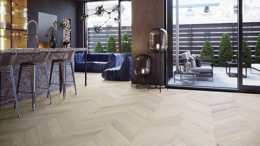 Chevron mintás szalagparketta