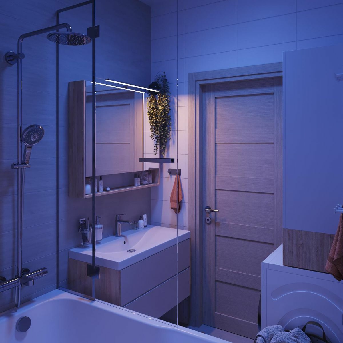Led világítás a fürdőszobában