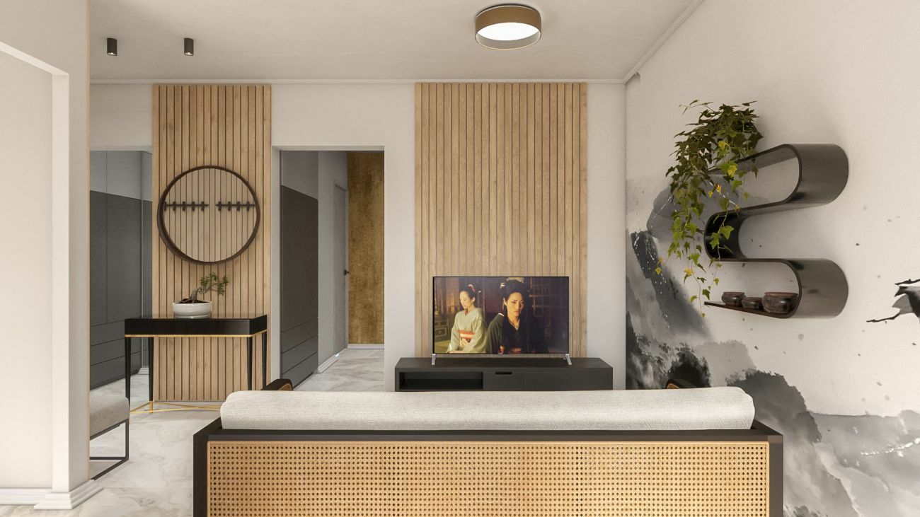 Nyugalmat árasztó japandi nappali Nyugalmat árasztó japandi nappali