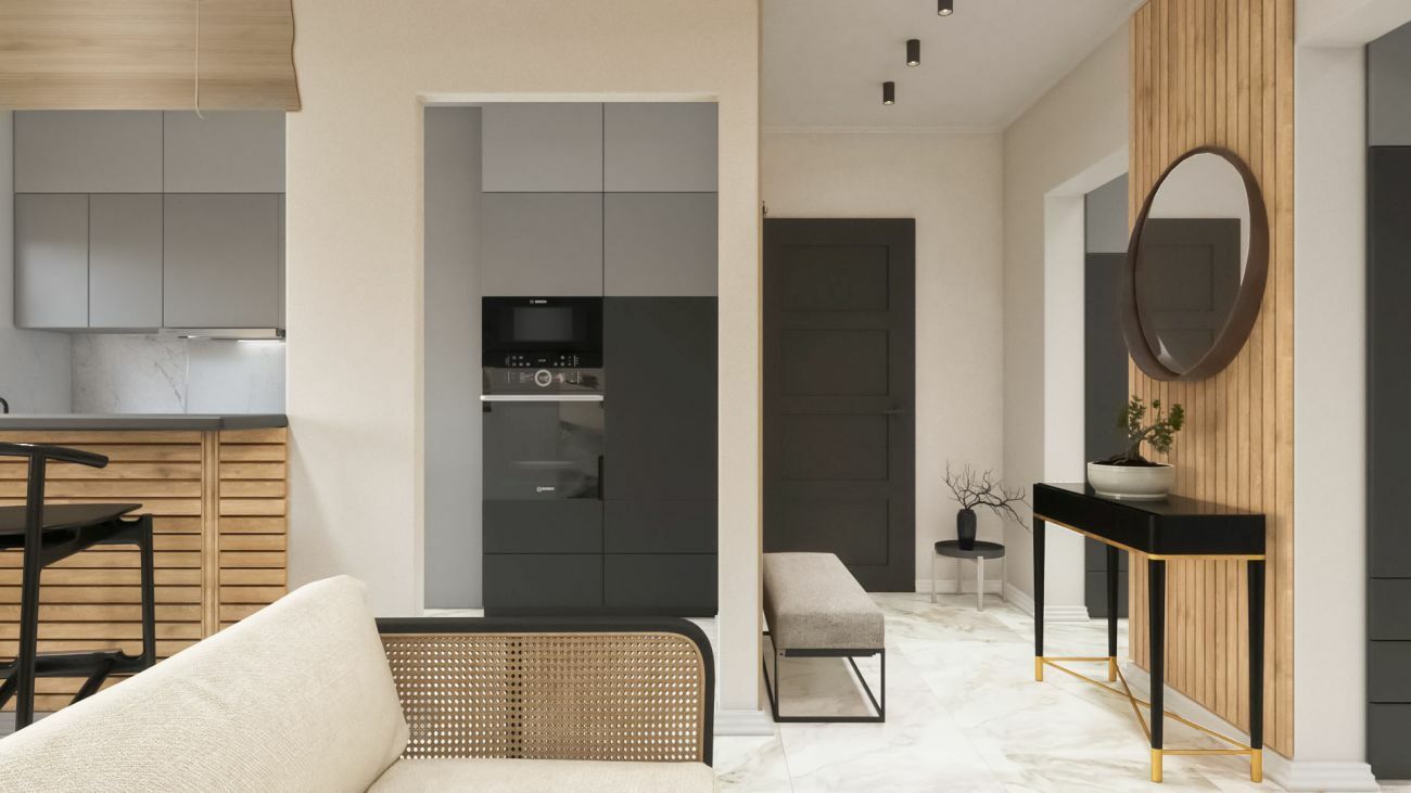 Modern konyhabútor és az előszoba Modern konyhabútor és az előszoba