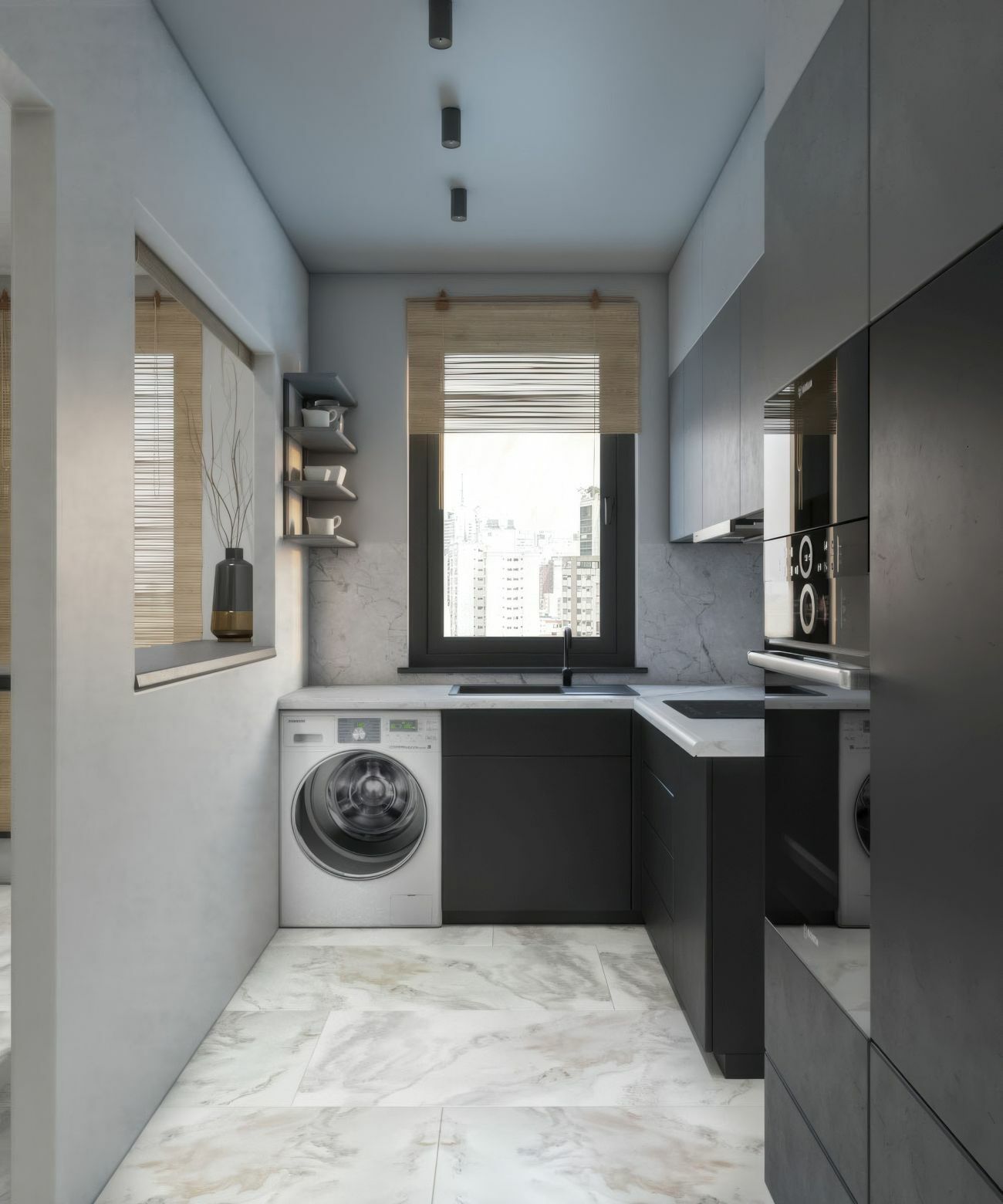 Modern konyhabútor integrált mosógéppel Modern konyhabútor integrált mosógéppel