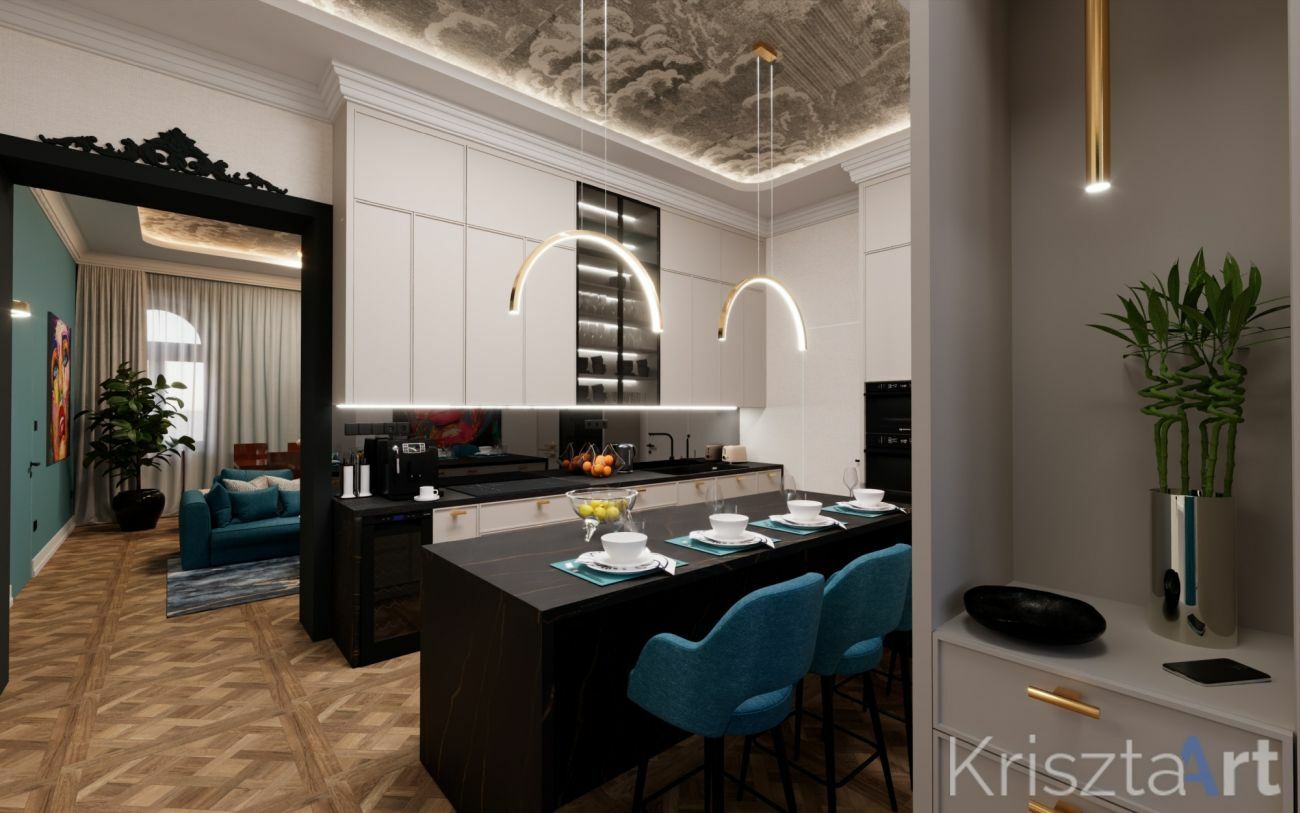 Polgári lakás egyedi ötletek alapján berendezve