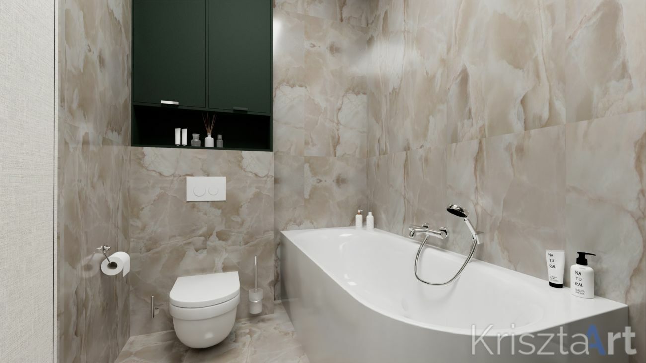 Végül pedig a zöld háló fürdőszobája