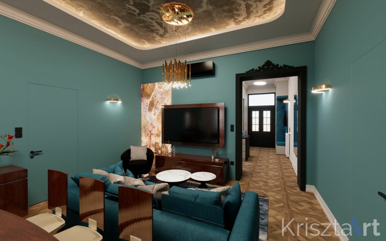 Moziszoba hangulatú nappali