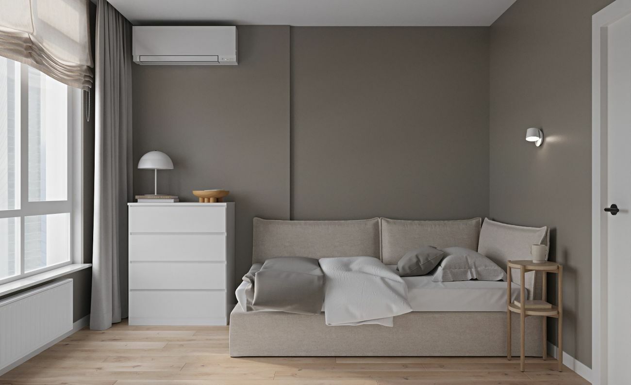 Tóp színű fal, kihúzható kanapé