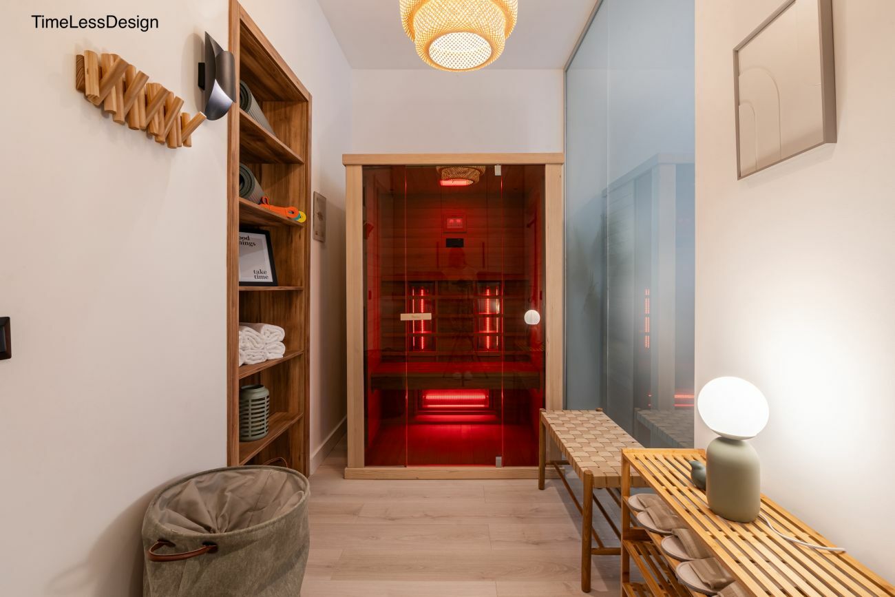 A közös használatban lévő infraszauna és wellness részleg