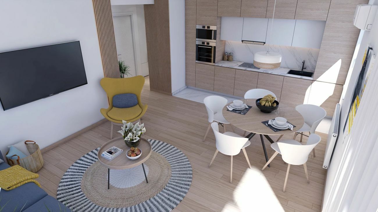 Szellős lakberendezés a multifunkciós térben