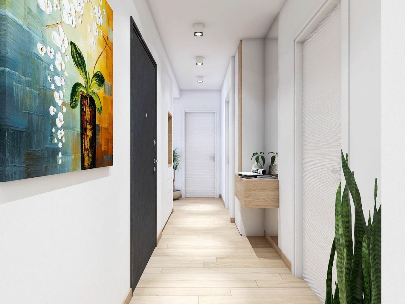 Fehér közlekedő, amit színes, kontrasztos képek alkalmazásával törhetünk meg