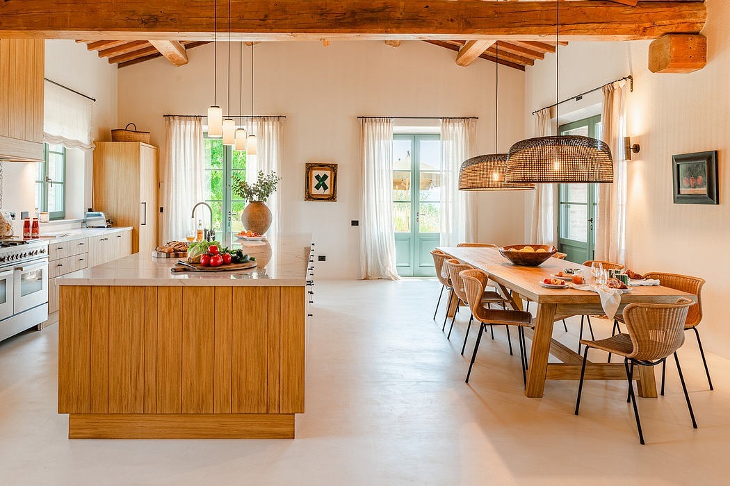 Étkezős konyha mediterrán lakberendezés