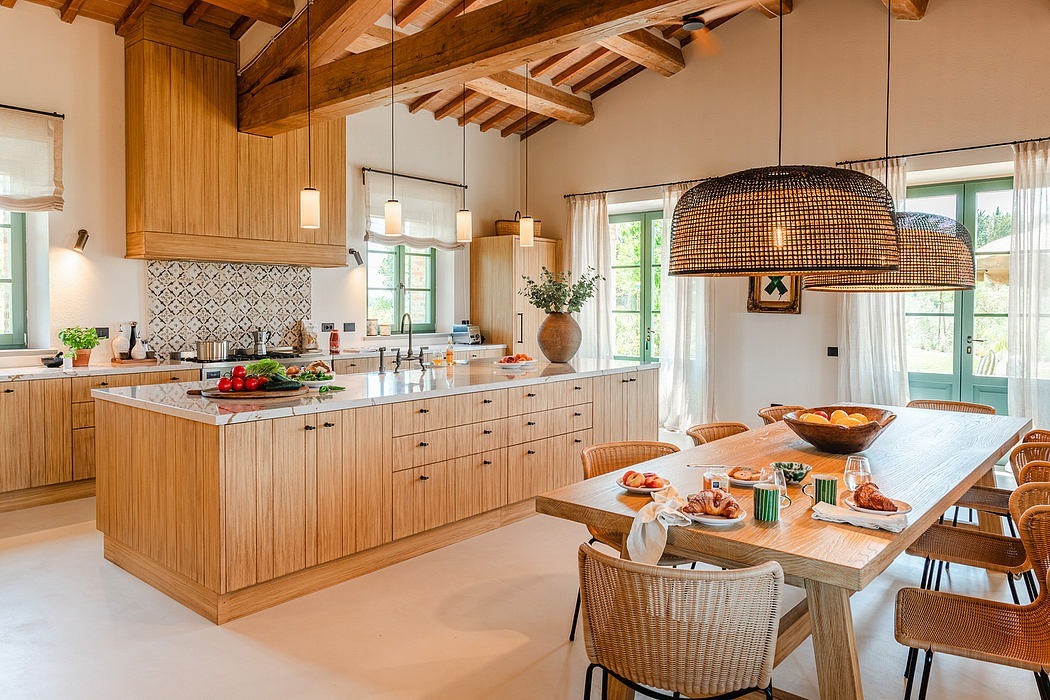 Vidéki stílusú olasz konyha szigettel