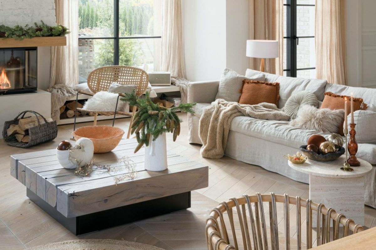 Karácsonyi natúr asztaldísz