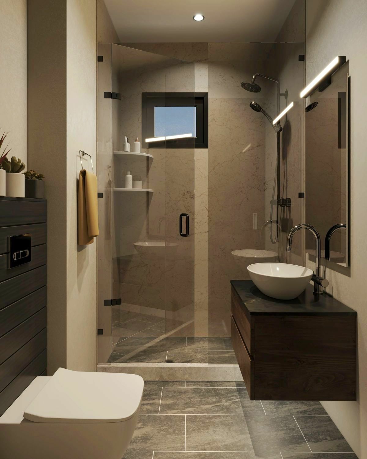 Az egyik zuhanyzós fürdőszoba