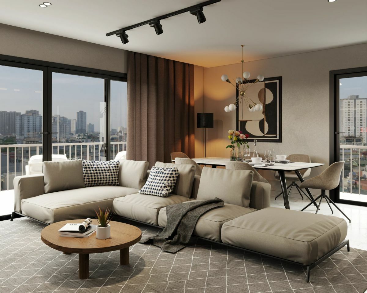 Modern párizsi lakás nappalija