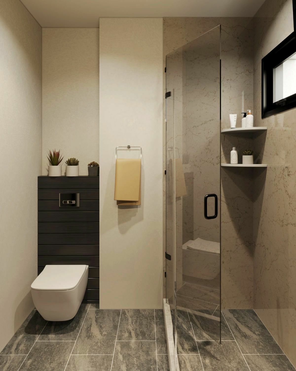 Üvegfalú kis zuhanyzó