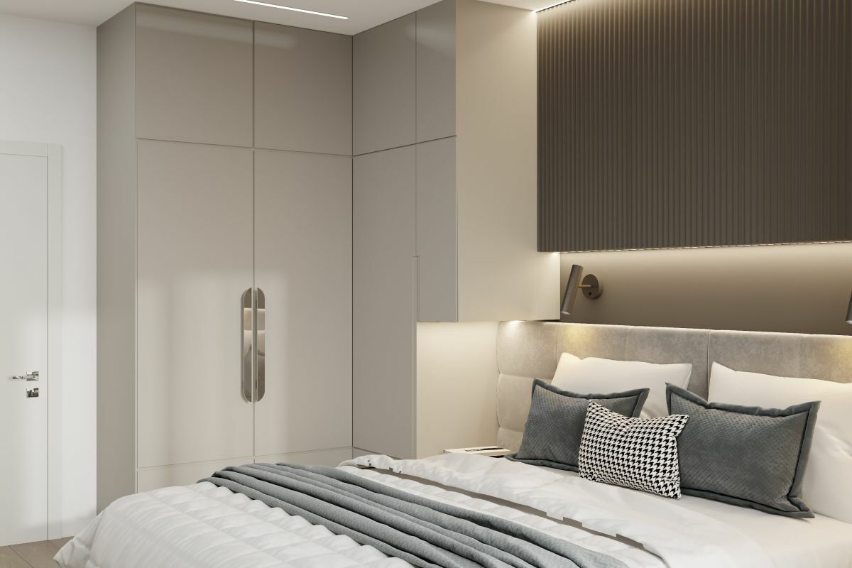 Modern hálószoba lakberendezés