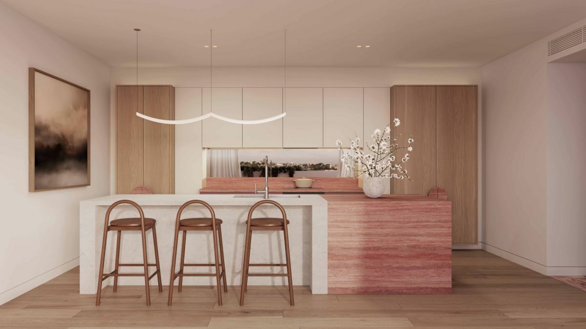 Rózsaszín színvilágú konyhabútor