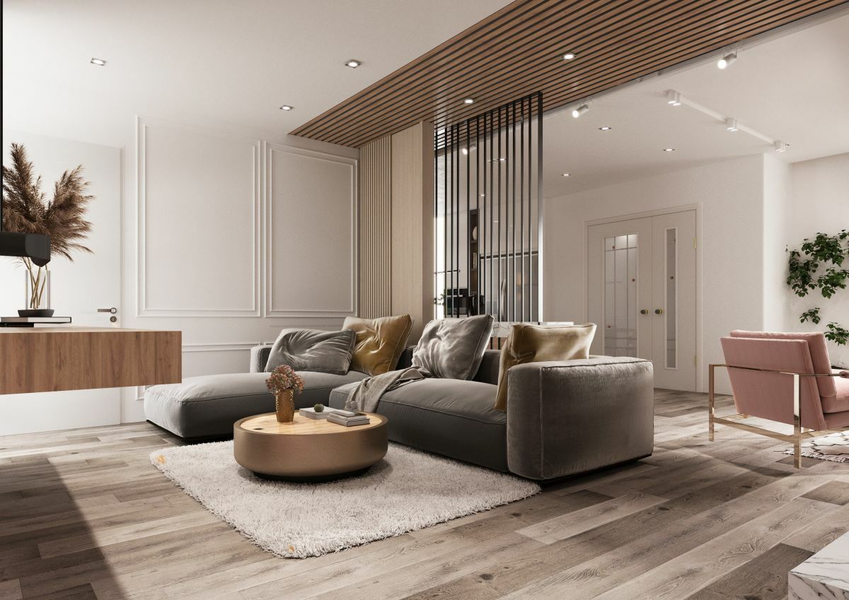 Lounge kanapé a nappali elszeparált részében